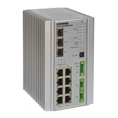 Commutateur réseau ComNet PoE 8 ports avec 3 ports