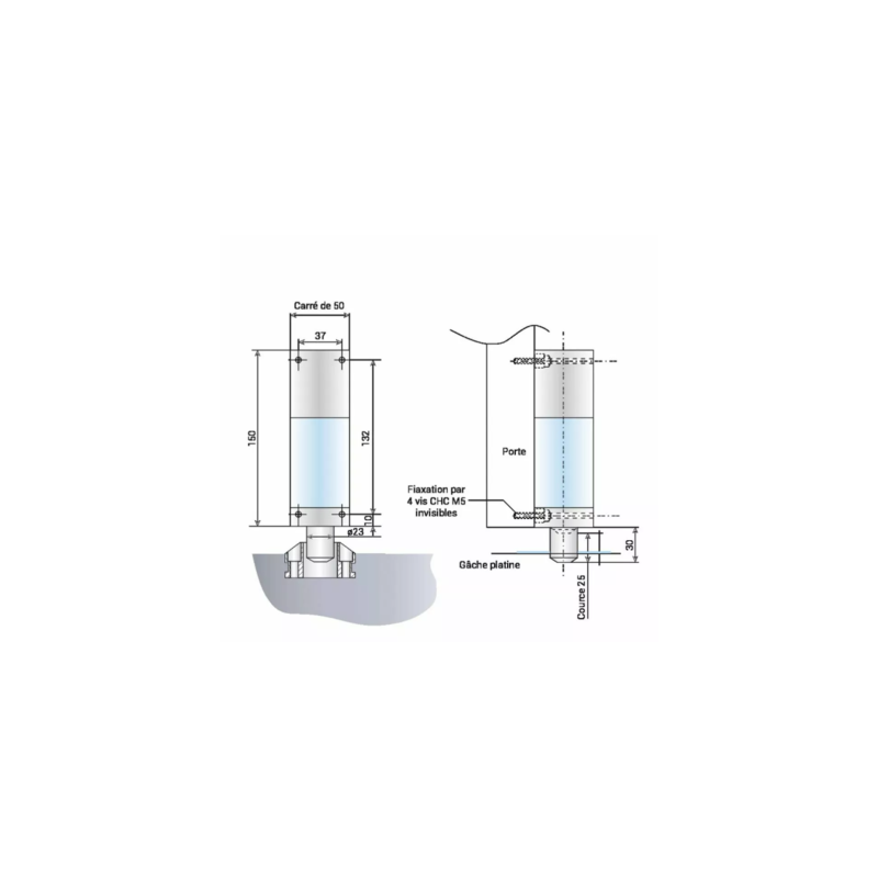 Verrou Rupture Acheter Verrou 1 point vertical bas 4000DAN 25W à rupture 12V PERJES