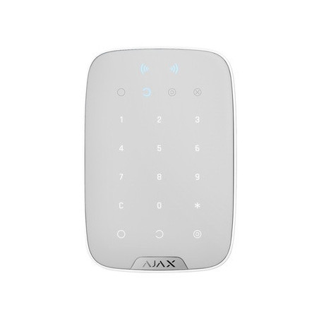 Clavier blanc tactile à touches avec lecteur intégré de tag/carte sans fil