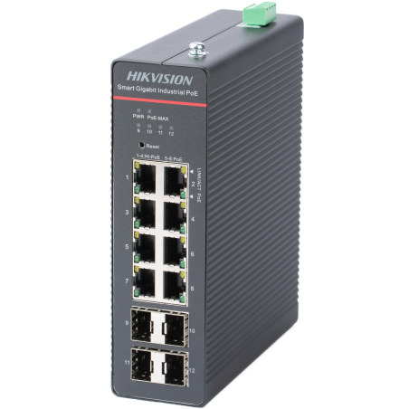 SWITCH INDUSTRIEL MANAGEABLE 8 PORTS POE DONT 4 HIPOE, 4